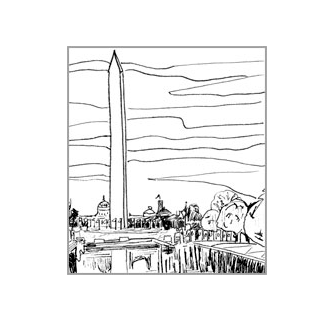 Washington monument blanc et noir note cards