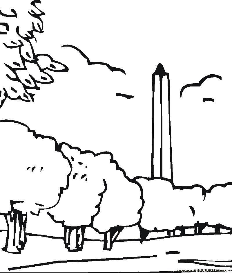 Online coloring pages coloring the trees and the stele coloring