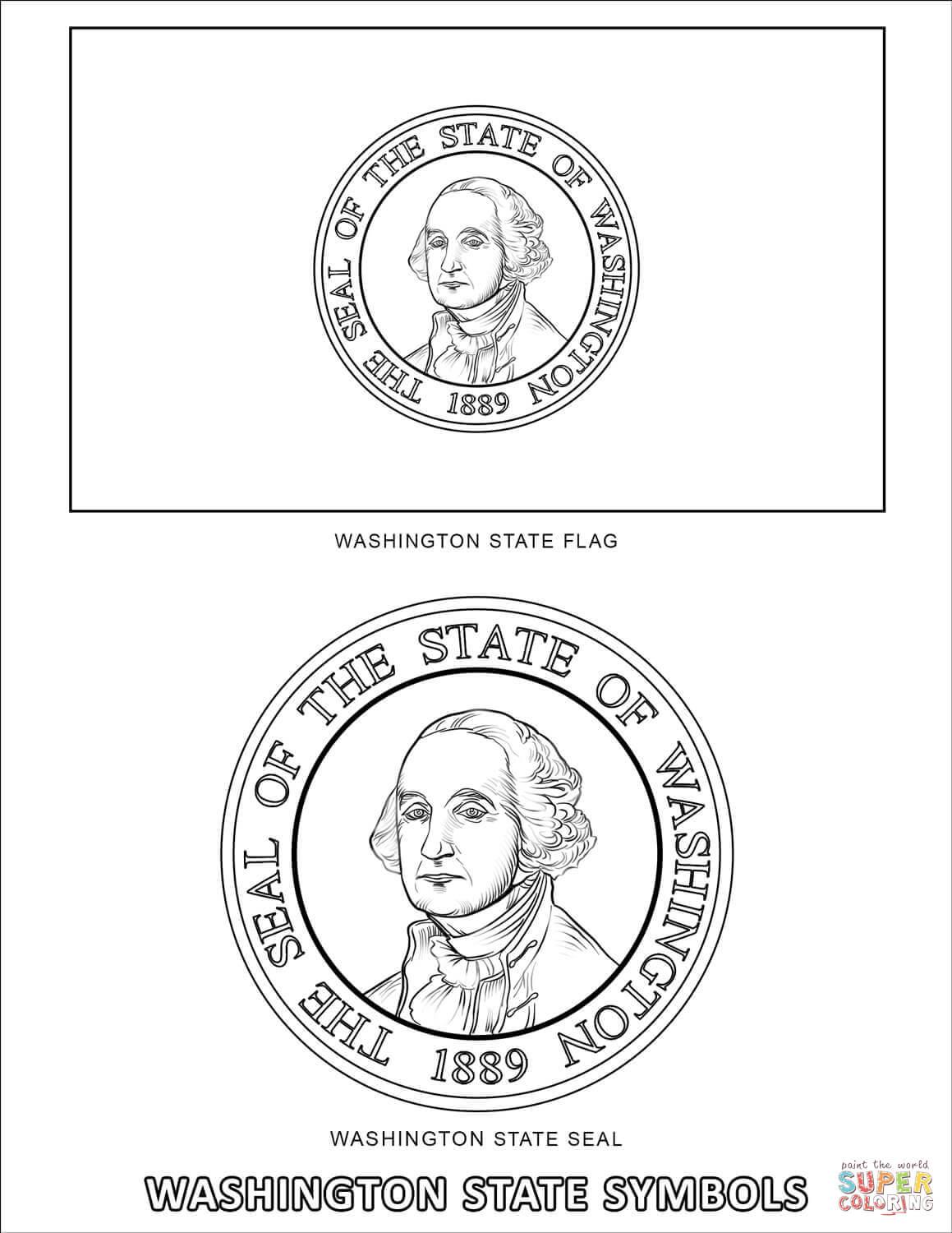 Washington state symbols coloring page free printable coloring pages