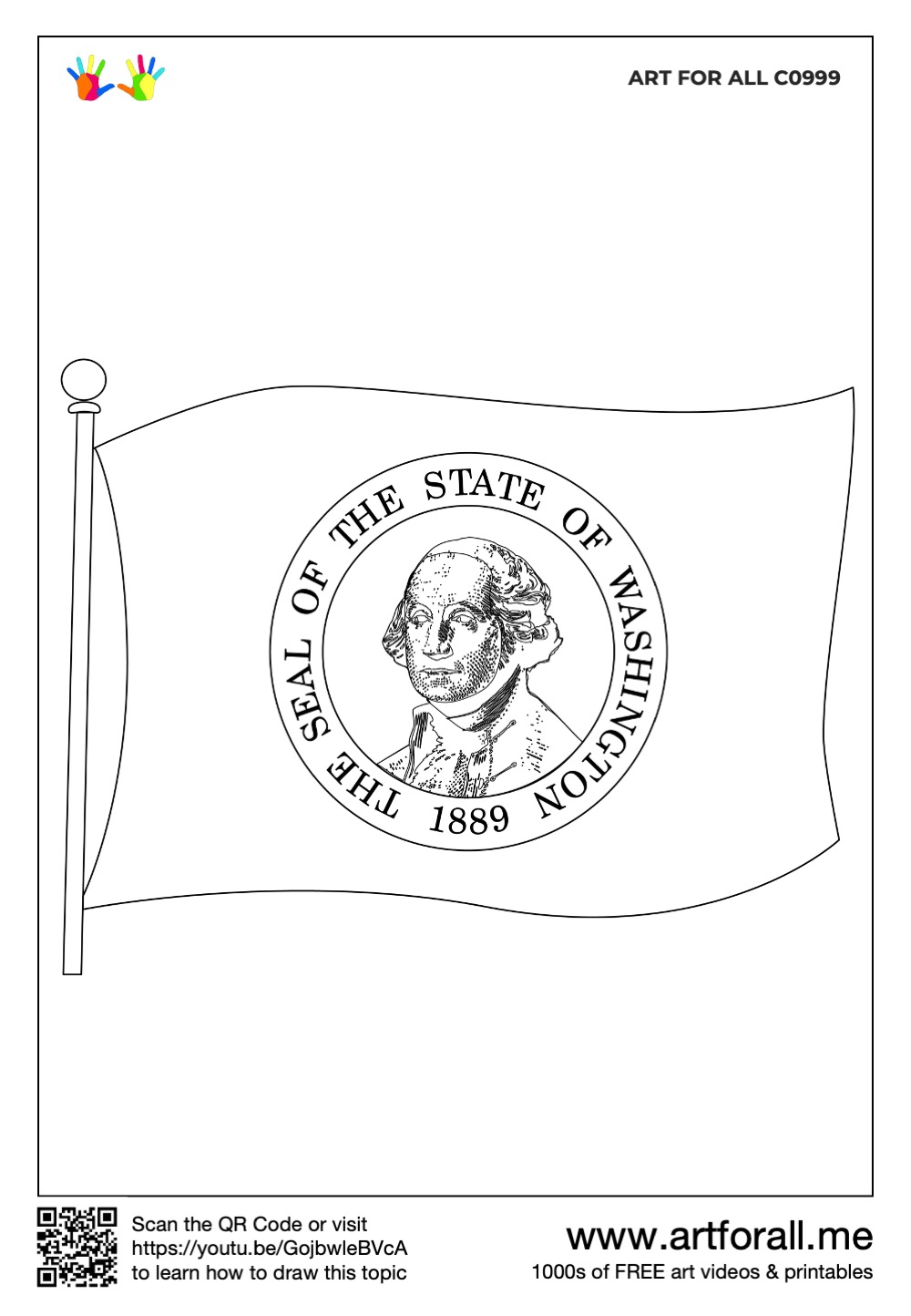 How to draw the state flag of washington usa