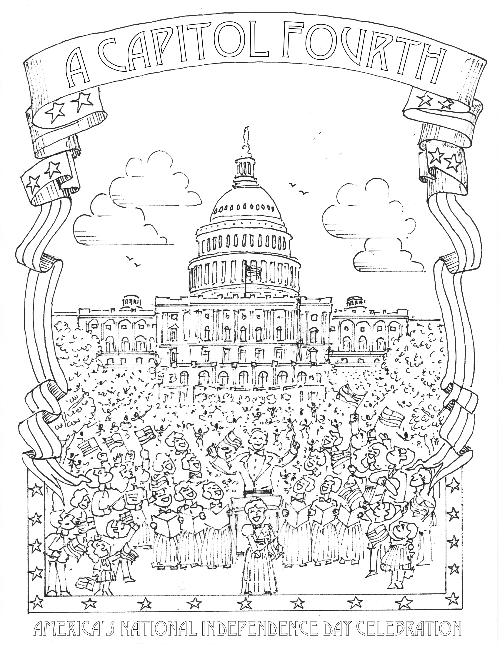 Fourth of july coloring pages a capitol fourth