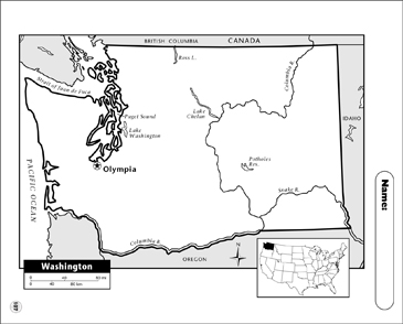 Washington map printable maps