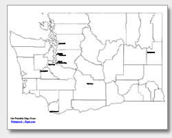 Printable washington maps state outline county cities