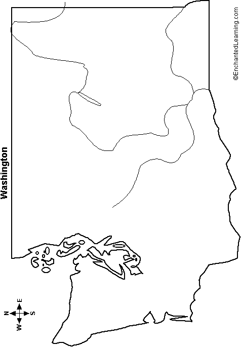 Outline map washington state