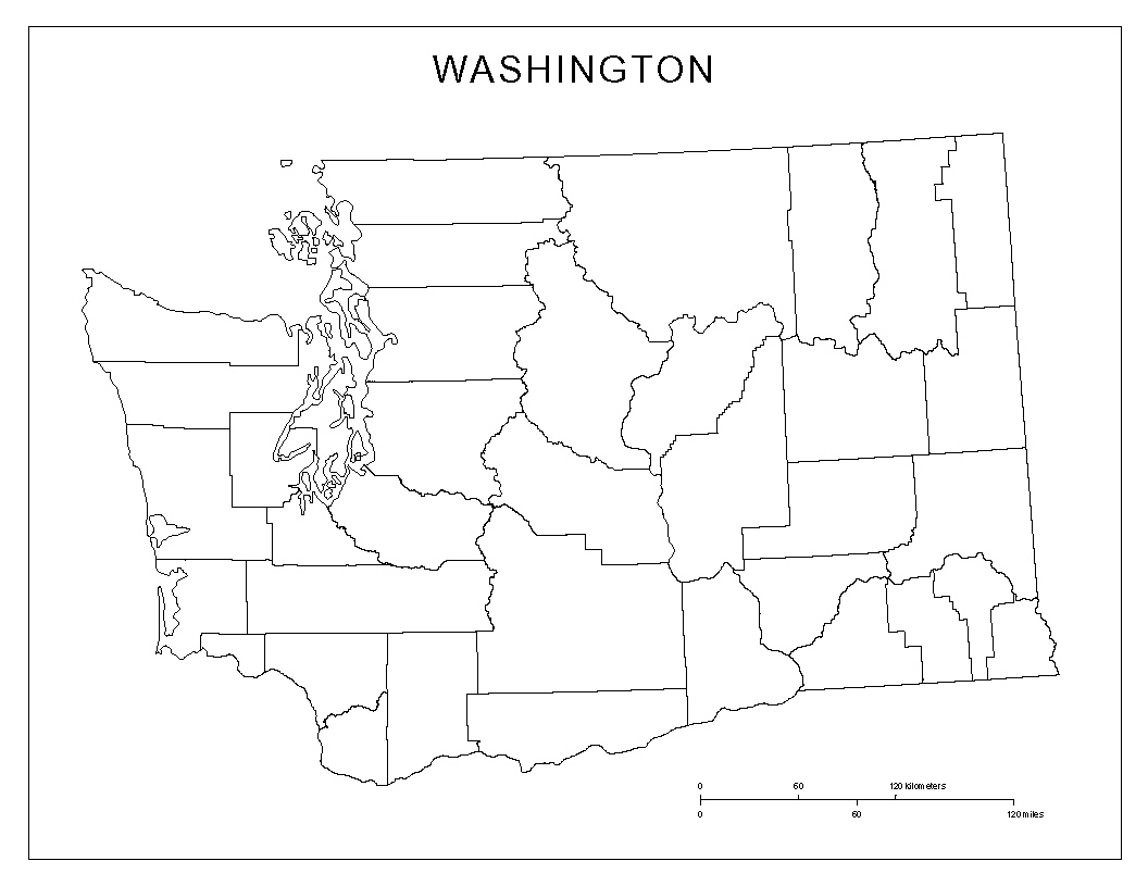 Washington blank map