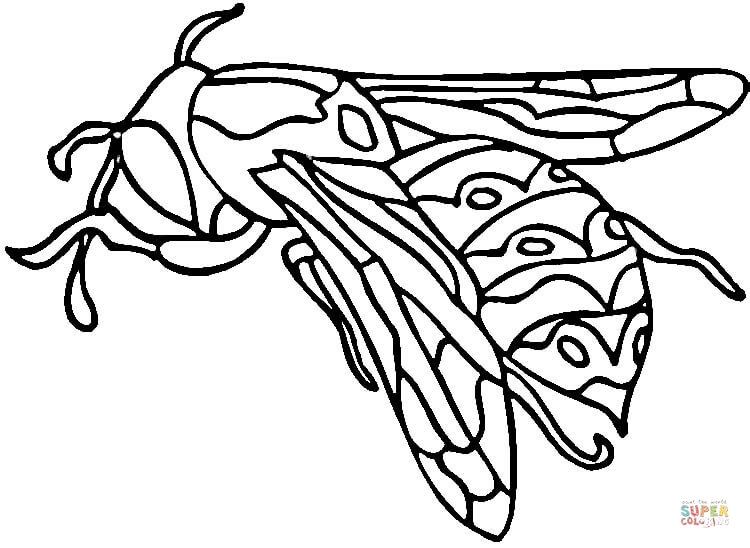 Wasp coloring page free printable coloring pages