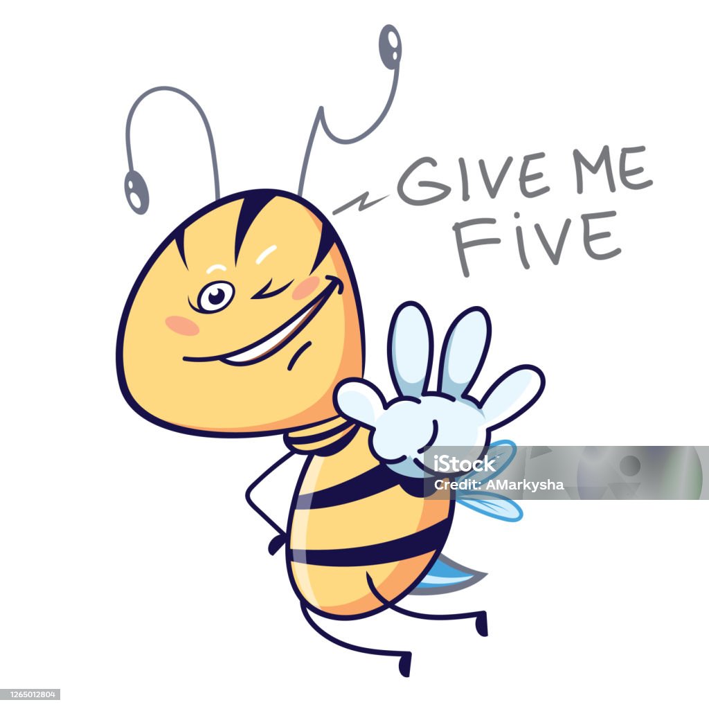 Funny honey bee character emoji stock illustration