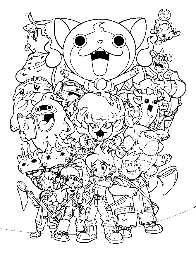 Yo kai watch coloring pages printable for free download