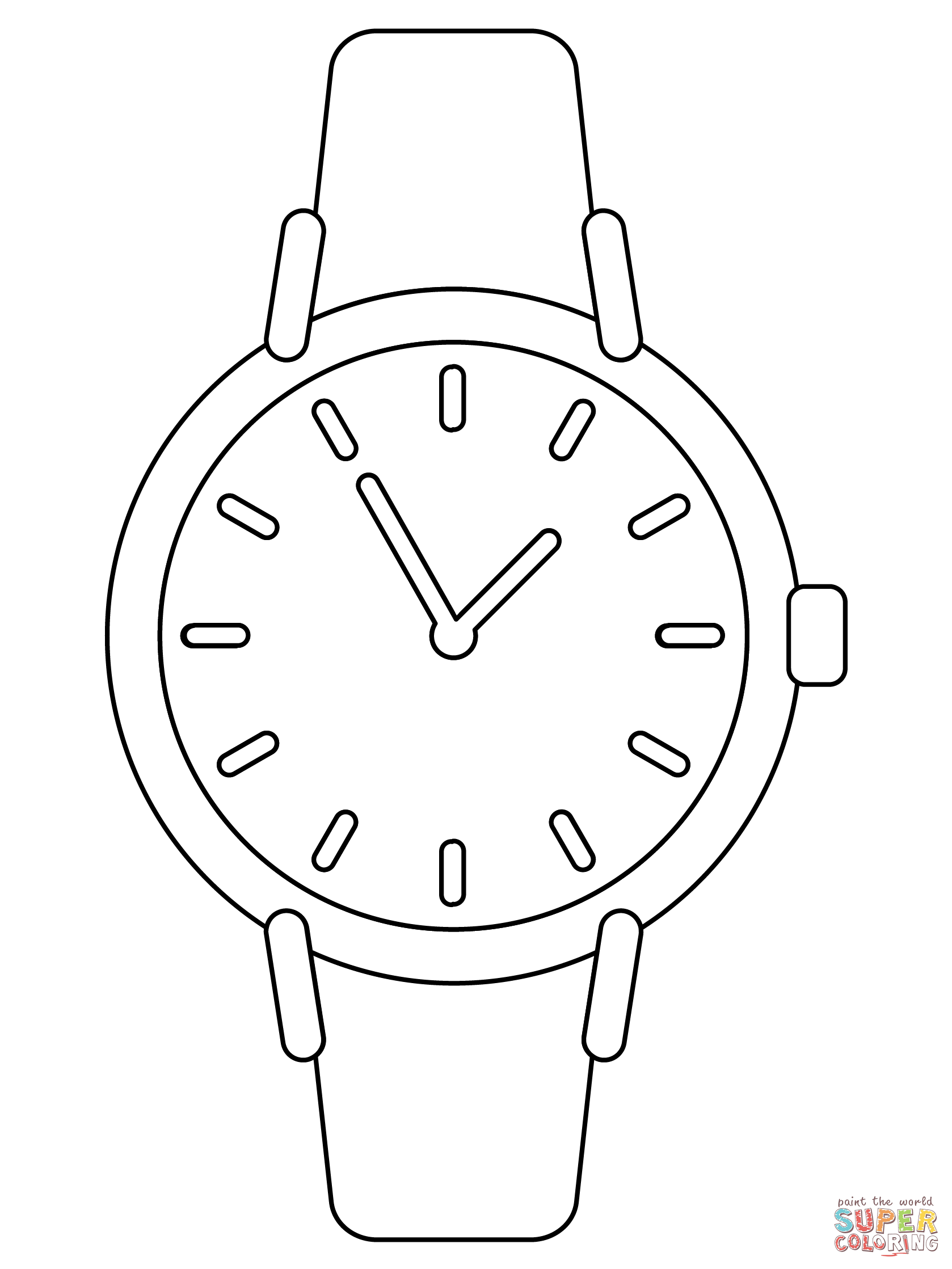 Wrist watch coloring page free printable coloring pages