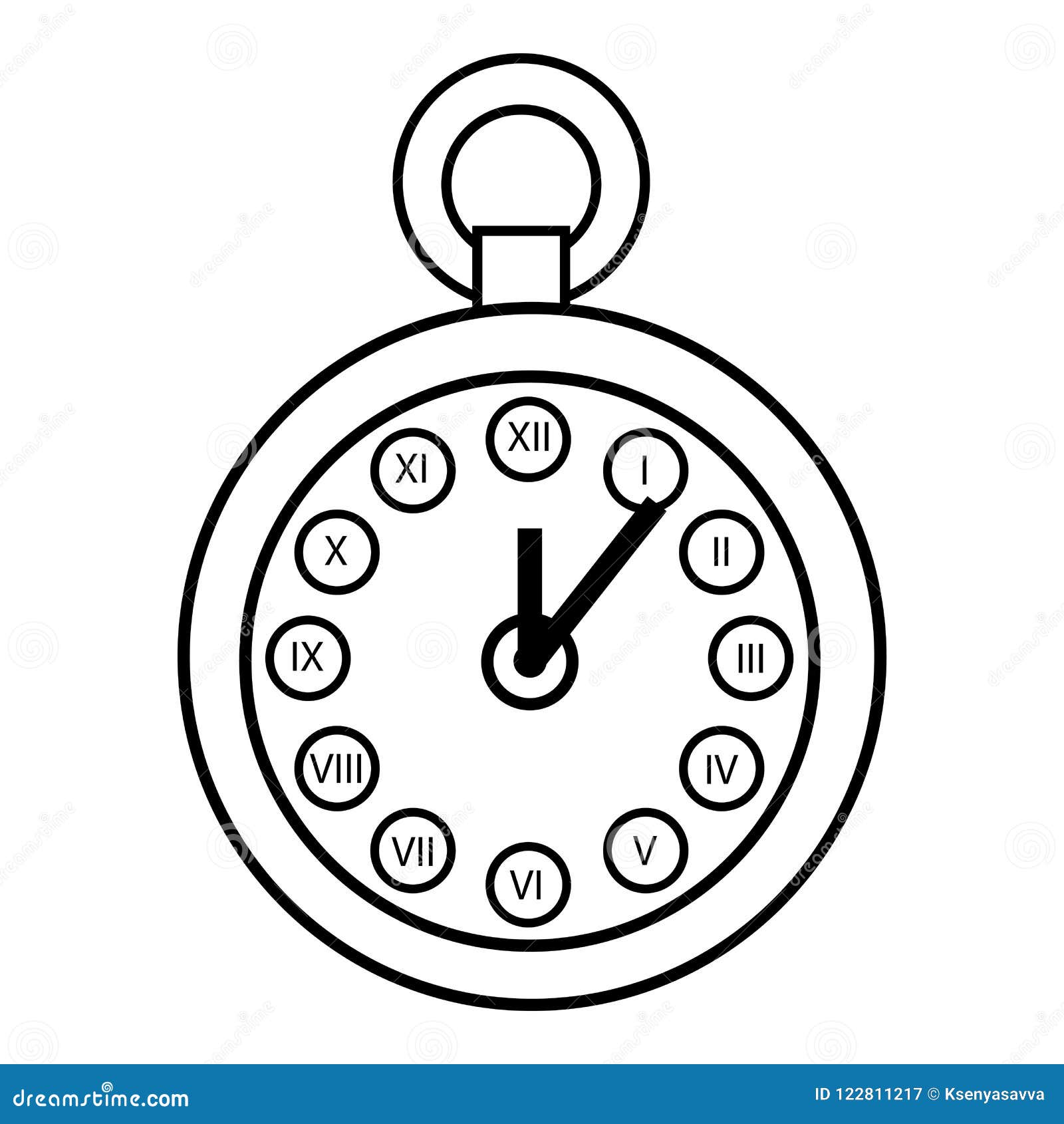 Coloring book pocket watch stock vector