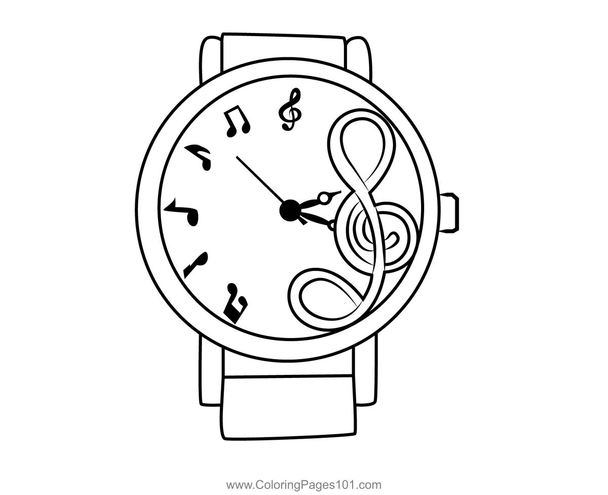 Retro clock coloring page retro clock clock printable coloring pages