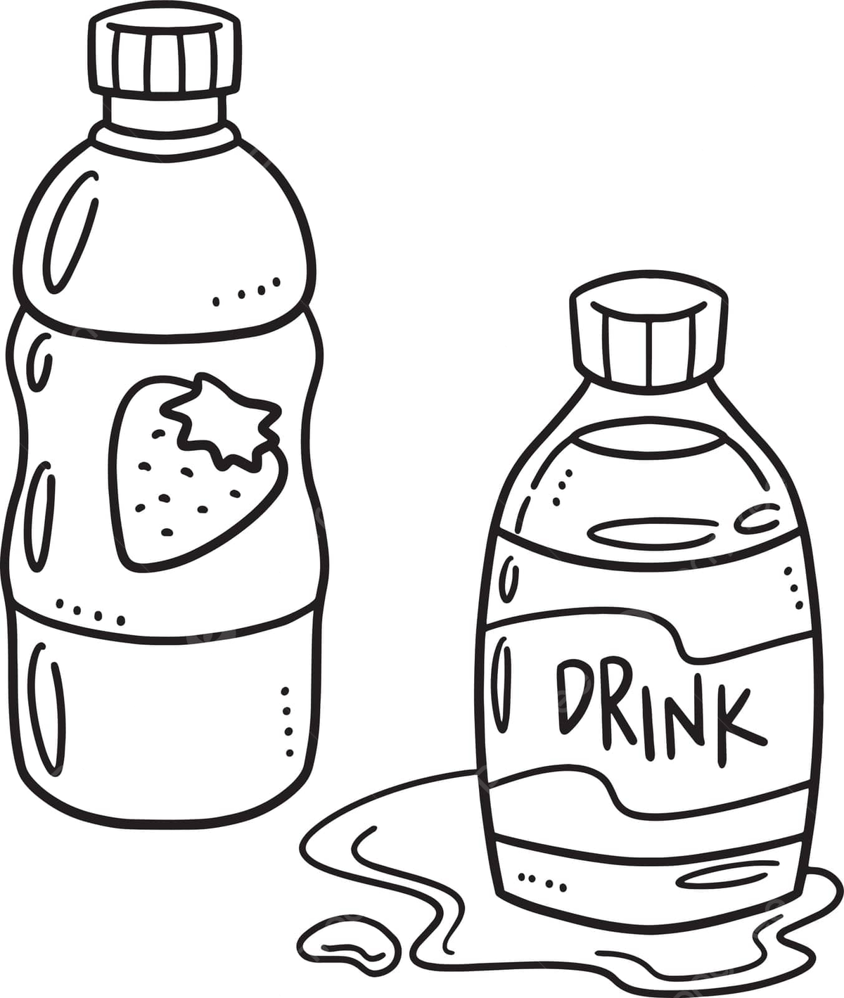 Bottled water and juice isolated coloring page juice colouring page food vector food drawing water drawing ring drawing png and vector with transparent background for free download