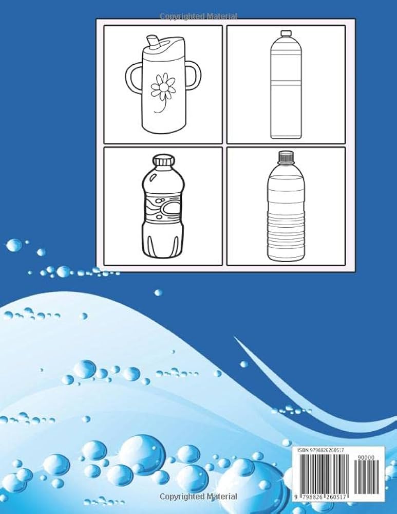 Water bottle coloring book coloring pages of water bottle for kids for mindfulness and keeping children busy publisher exp books