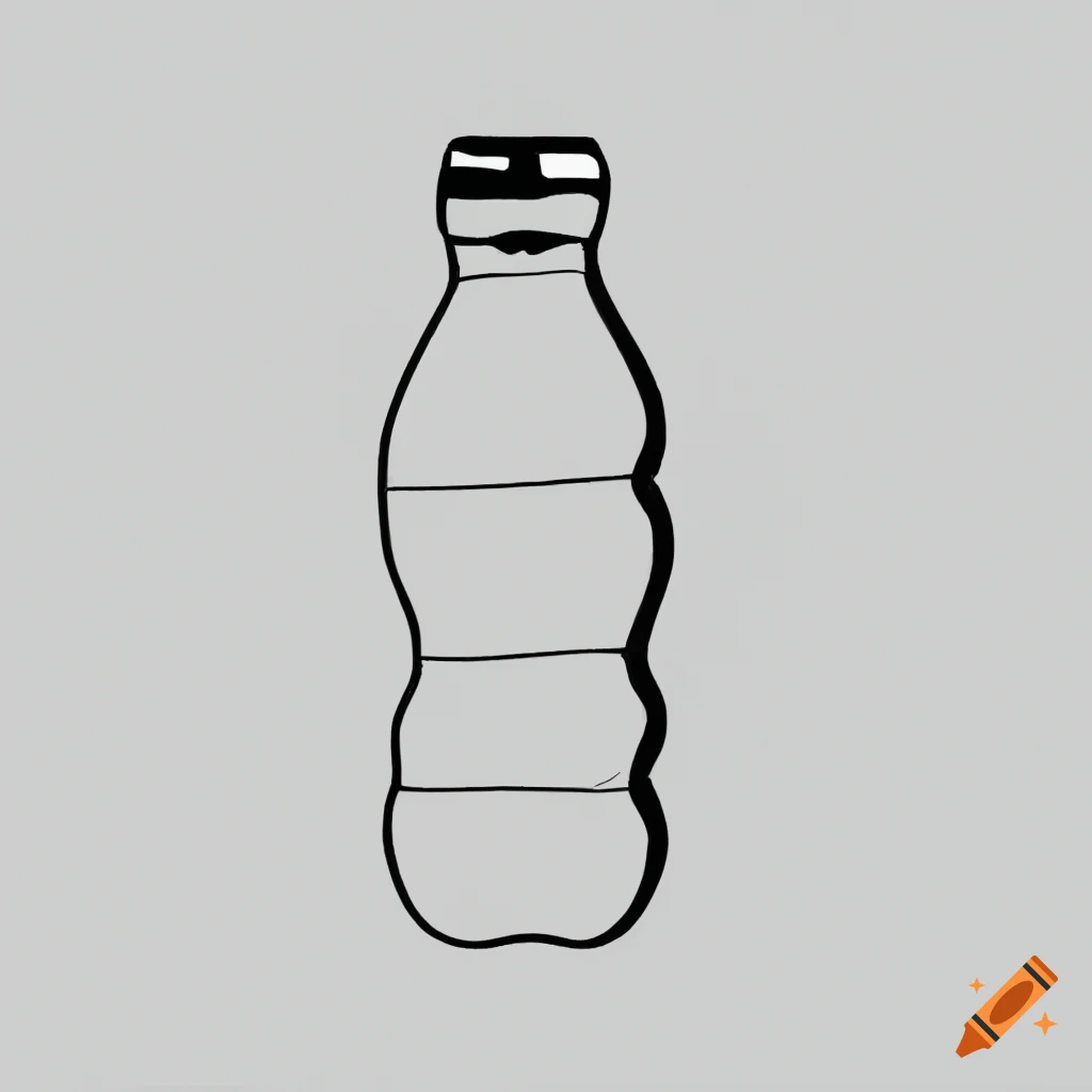 Sketch of a plastic water bottle on