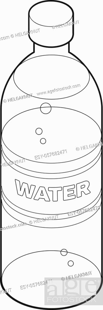 Bottle of water isometric style icon coloring book food concept illustration vector eps stock vector vector and low budget royalty free image pic esy