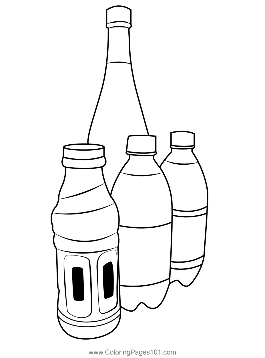 Colddrink bottles coloring page for kids