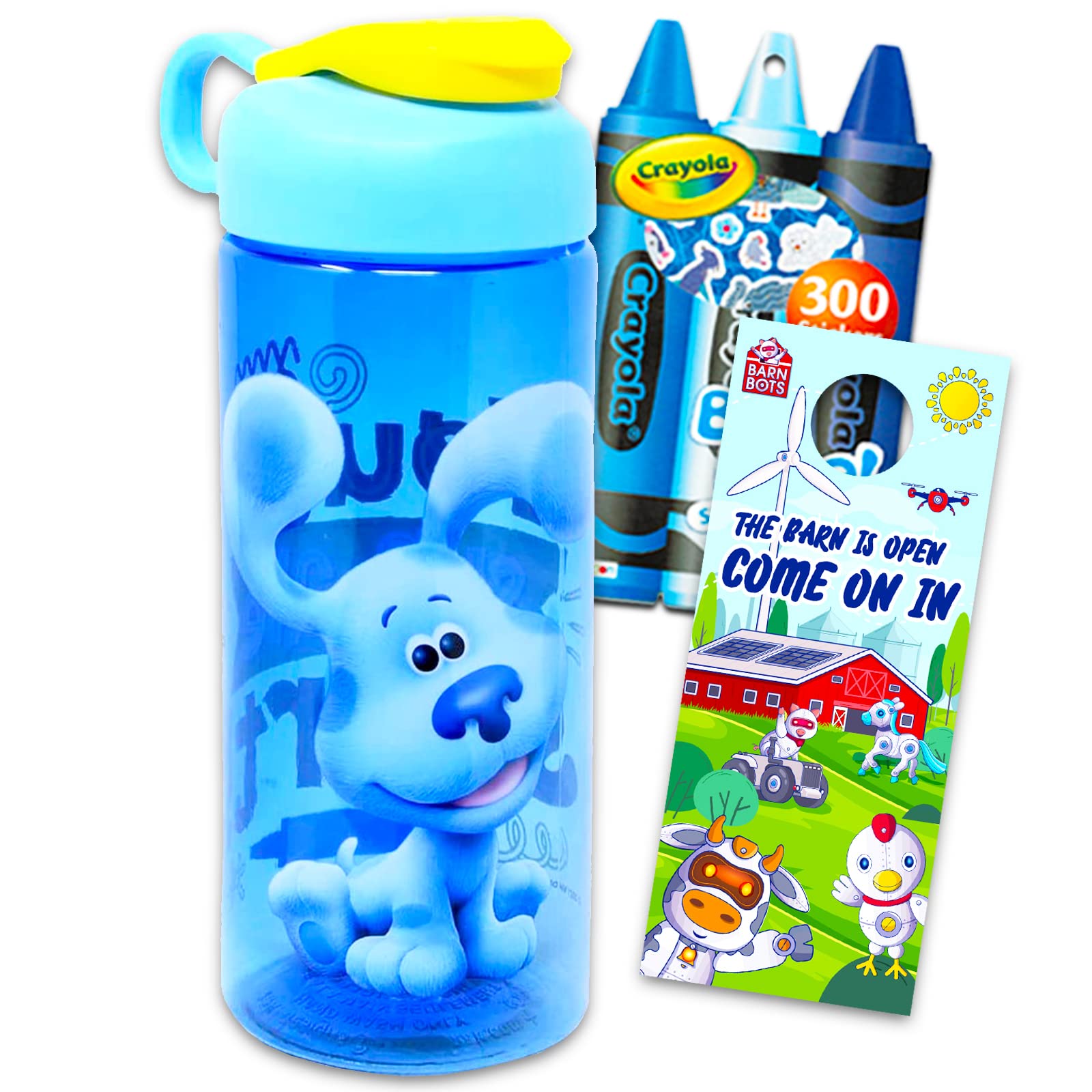 Blues clues plastic water bottle for boys and girls pc bundle with blues clues reusable bottle for home travel school and sports plus stickers coloring pages and more