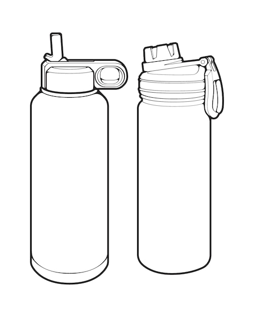 Water bottle coloring pages vectors illustrations for free download