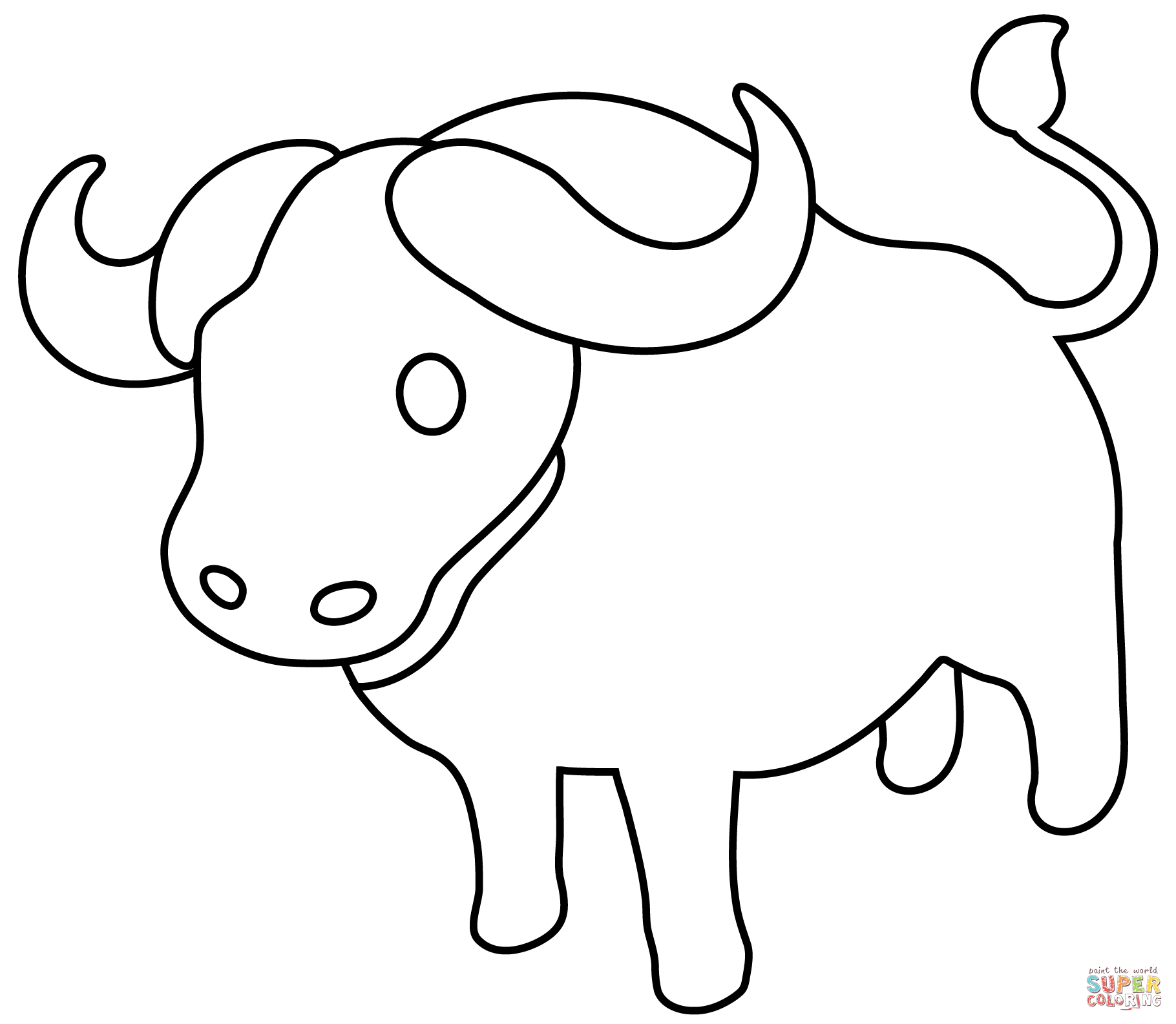 Water buffalo emoji coloring page free printable coloring pages