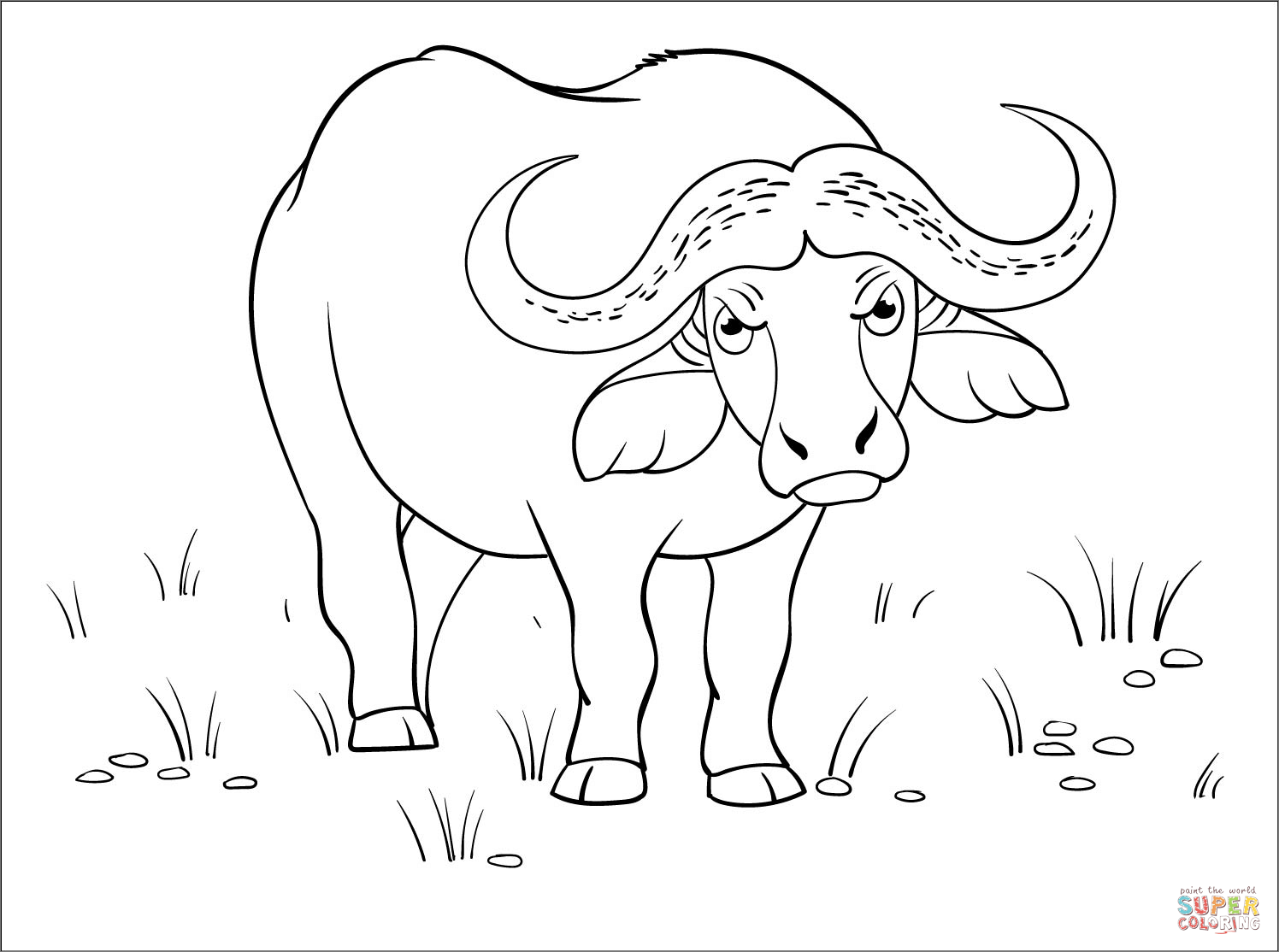 Buffalo coloring page free printable coloring pages