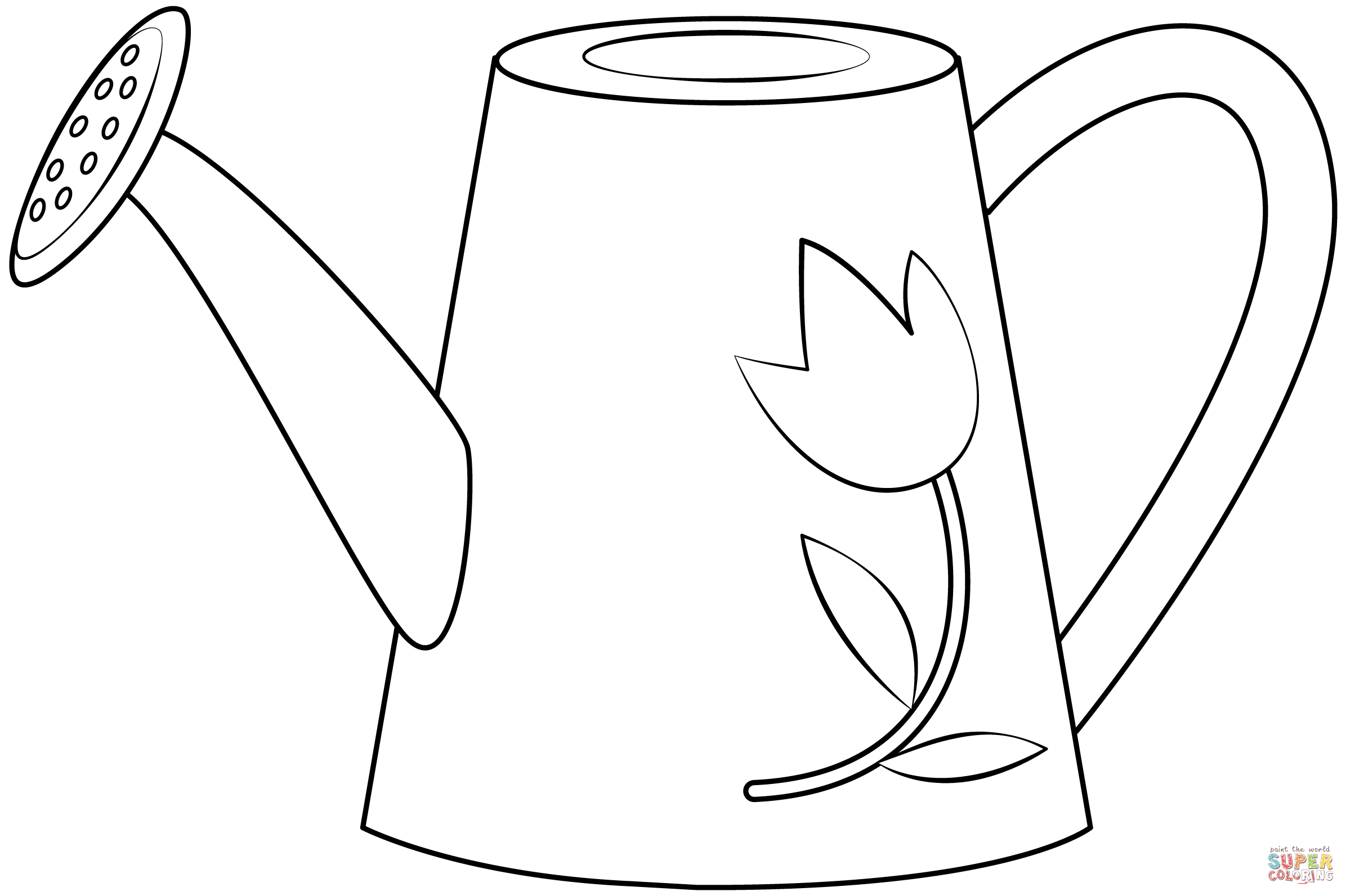 Watering can coloring page free printable coloring pages