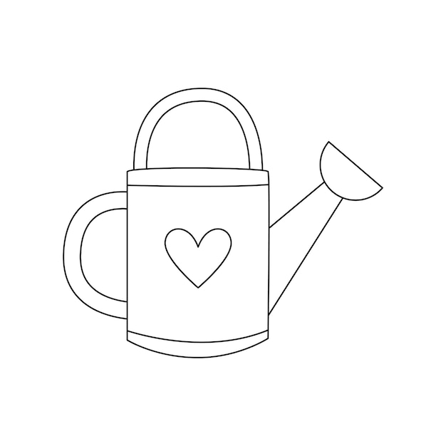 Watering can coloring pages vectors illustrations for free download