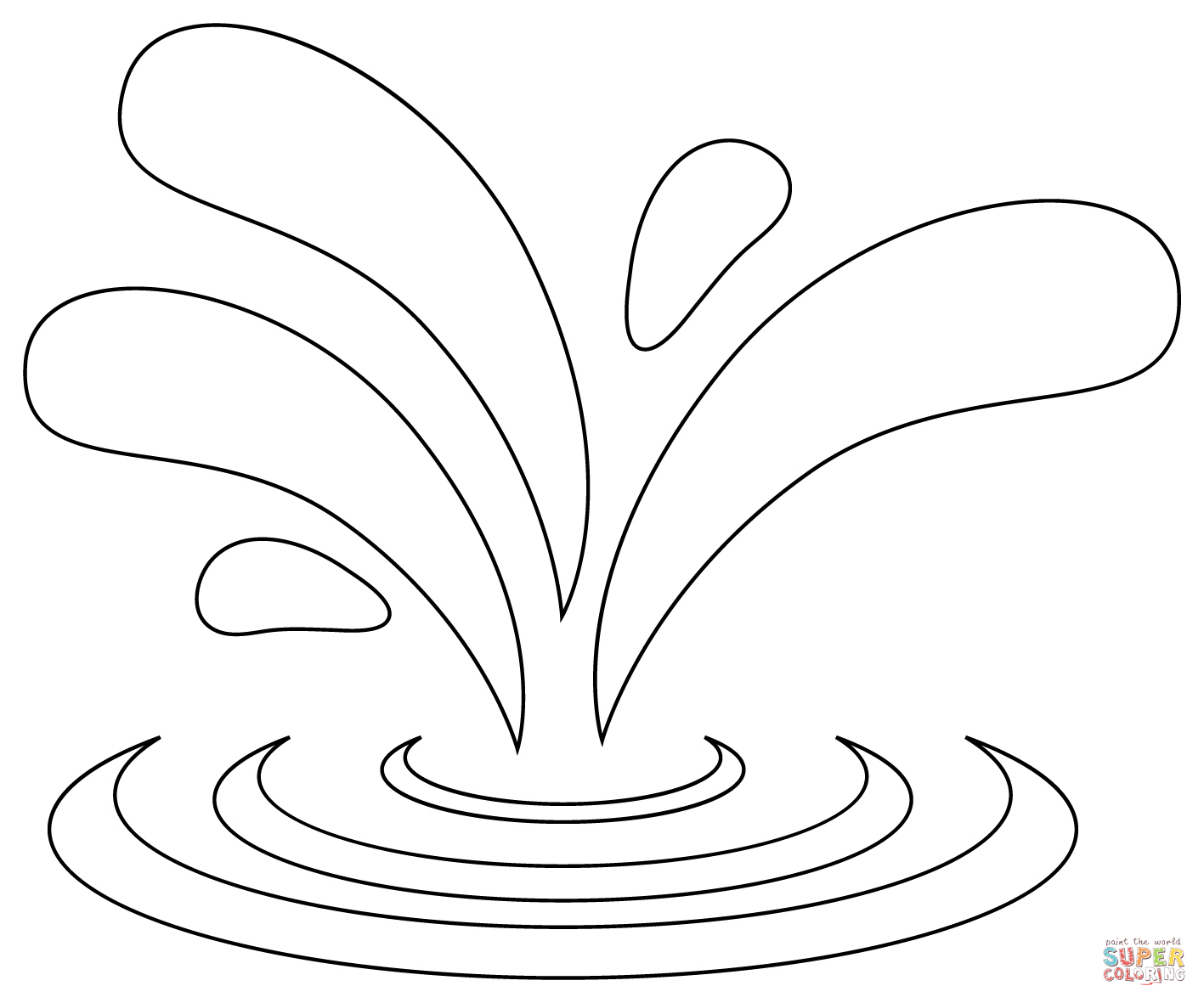 Water splash coloring page free printable coloring pages