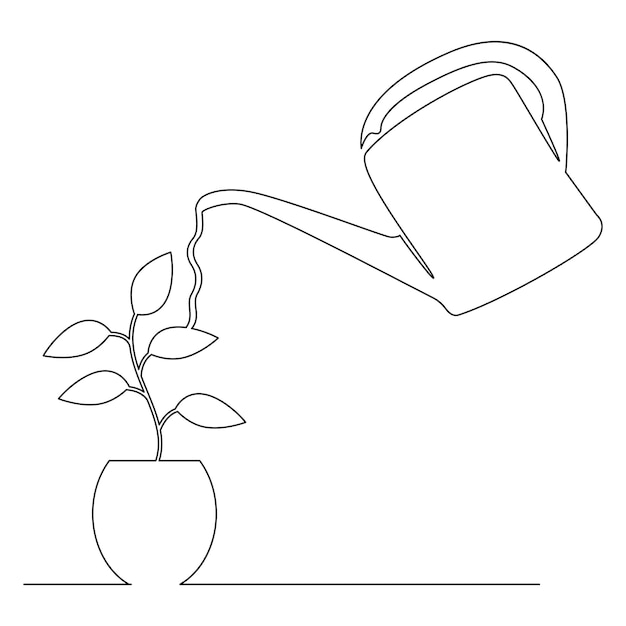 Watering can coloring pages vectors illustrations for free download