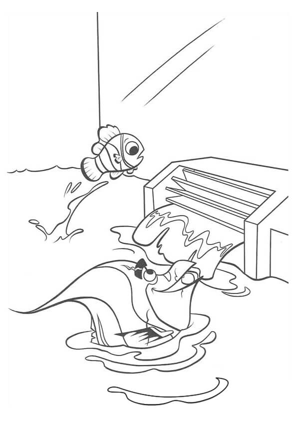 Jump from the water coloring page