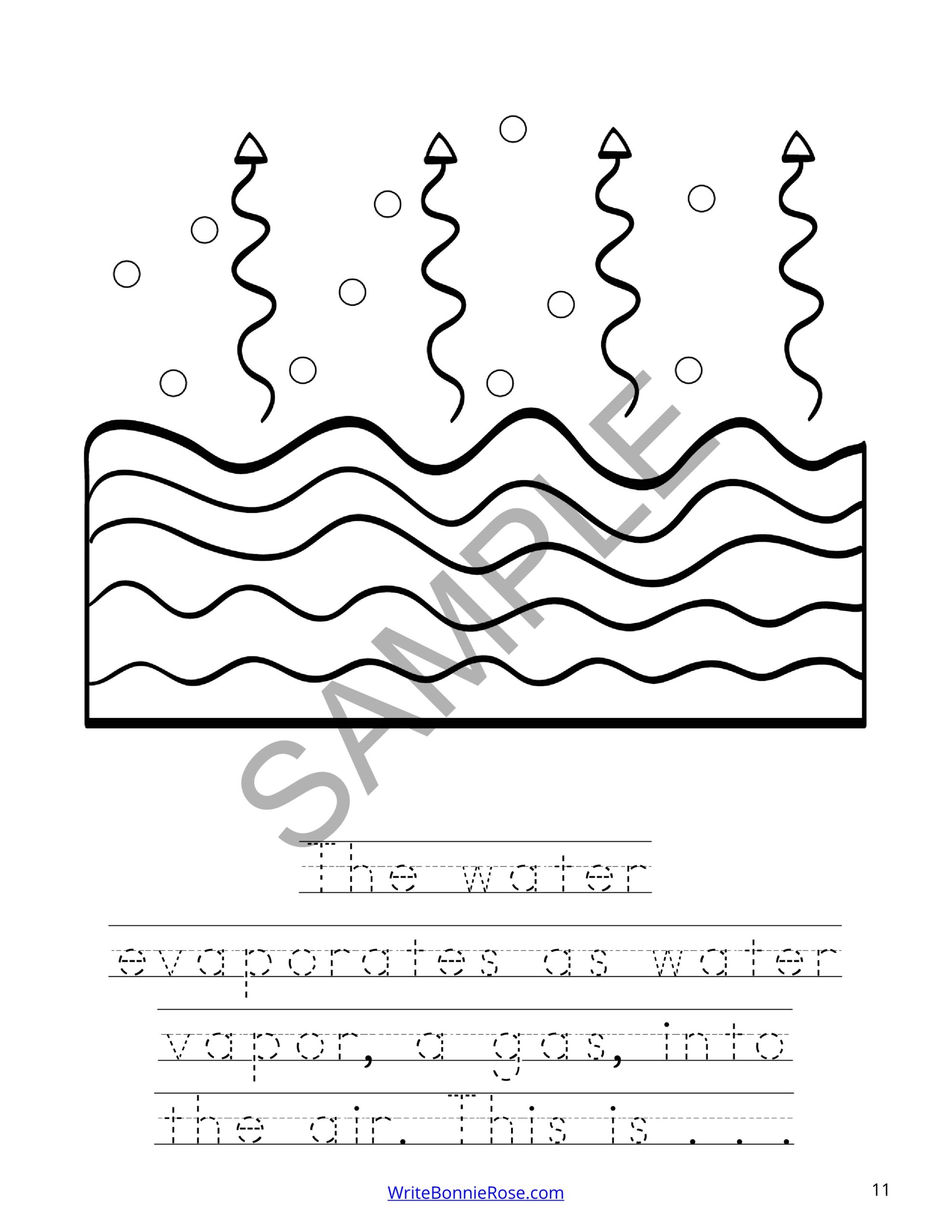 Learning about the water cycle coloring book