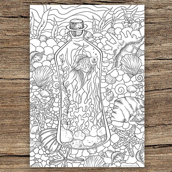 Underwater printable adult coloring page from favoreads coloring book pages for adults and kids coloring sheets colouring designs