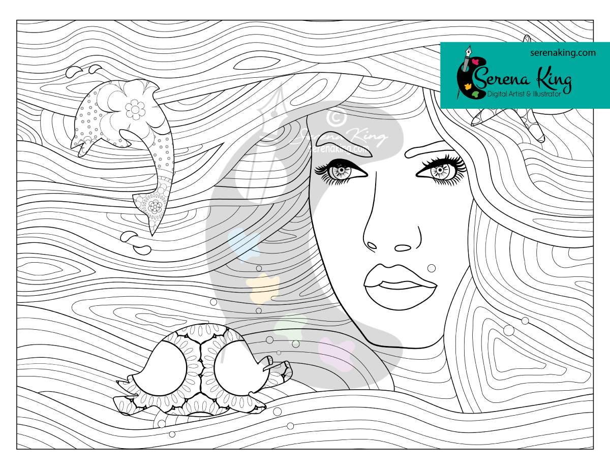 Water element coloring page â serena king