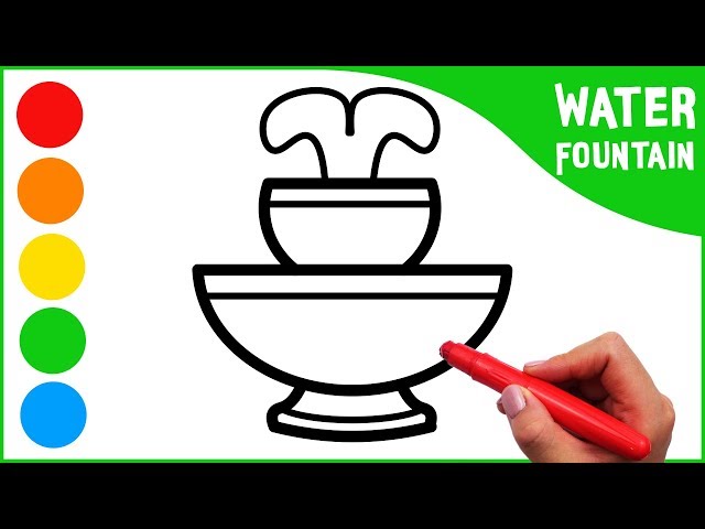 Water fountain drawing and coloring for kids learn colors whoopee playhouse