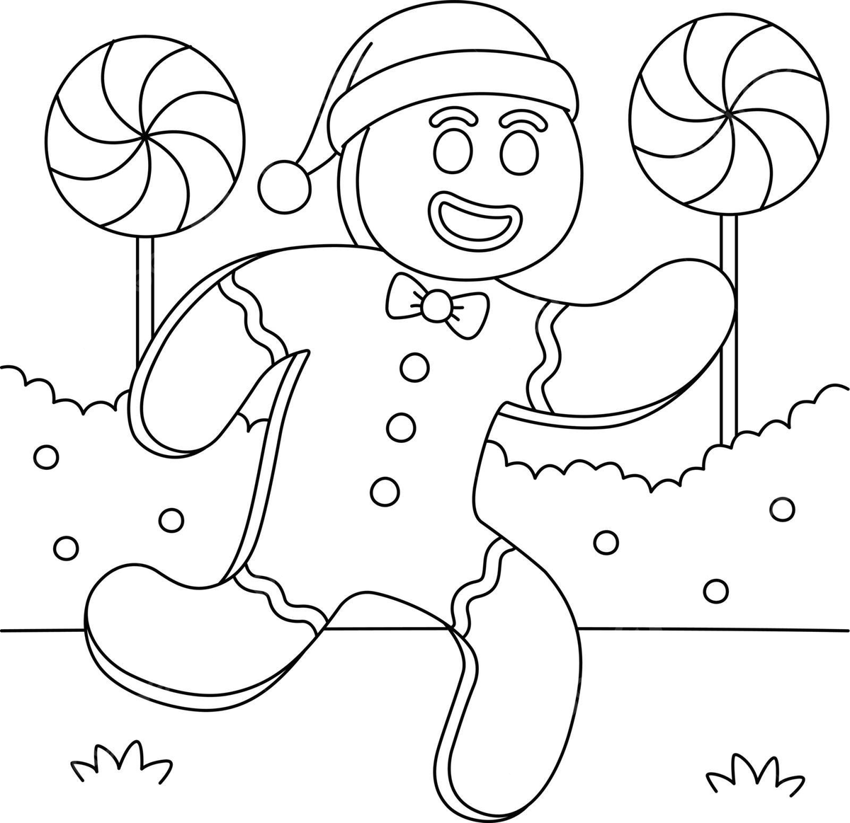 Coloring page for kids featuring a gingerbread man themed for christmas vector christmas drawing man drawing ring drawing png and vector with transparent background for free download