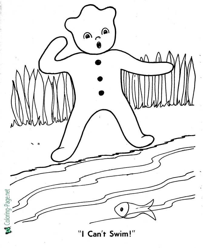 Gingerbread man coloring pages