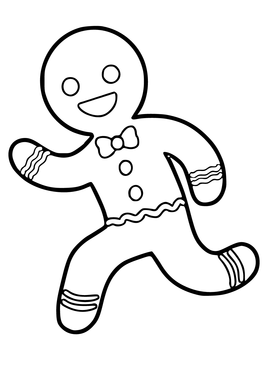 Free printable gingerbread man run coloring page for adults and kids