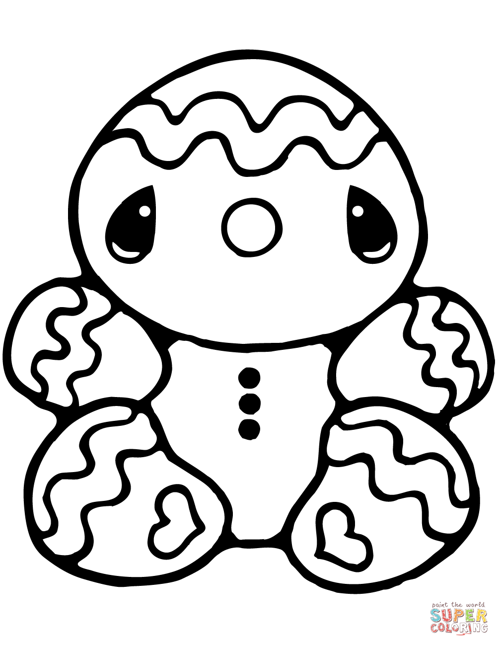 Tiny gingerbread man coloring page free printable coloring pages