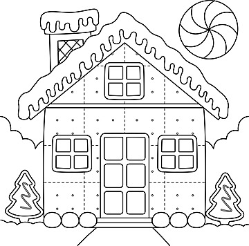 Gingerbread house coloring page png transparent images free download vector files