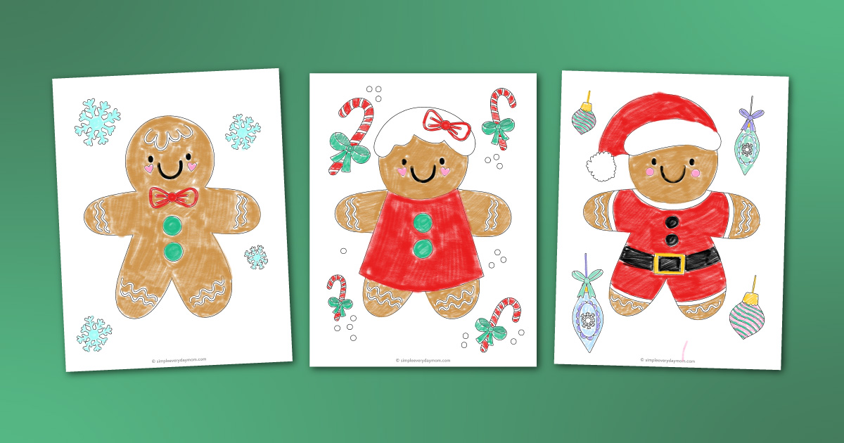 Gingerbread man coloring pages for kids free printable