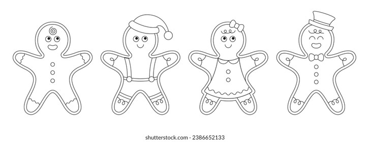 Gingerbread man outline stock photos and pictures