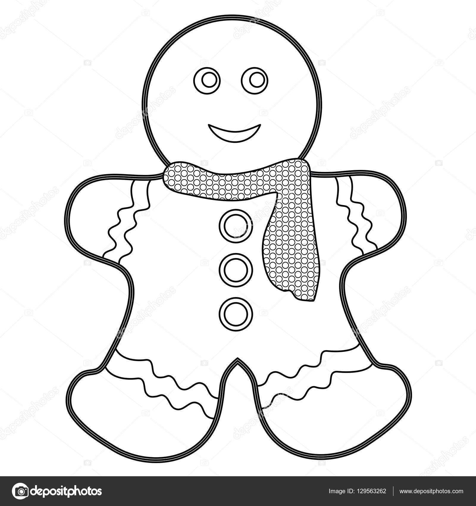 Gingerbread man coloring page stock illustration by smk