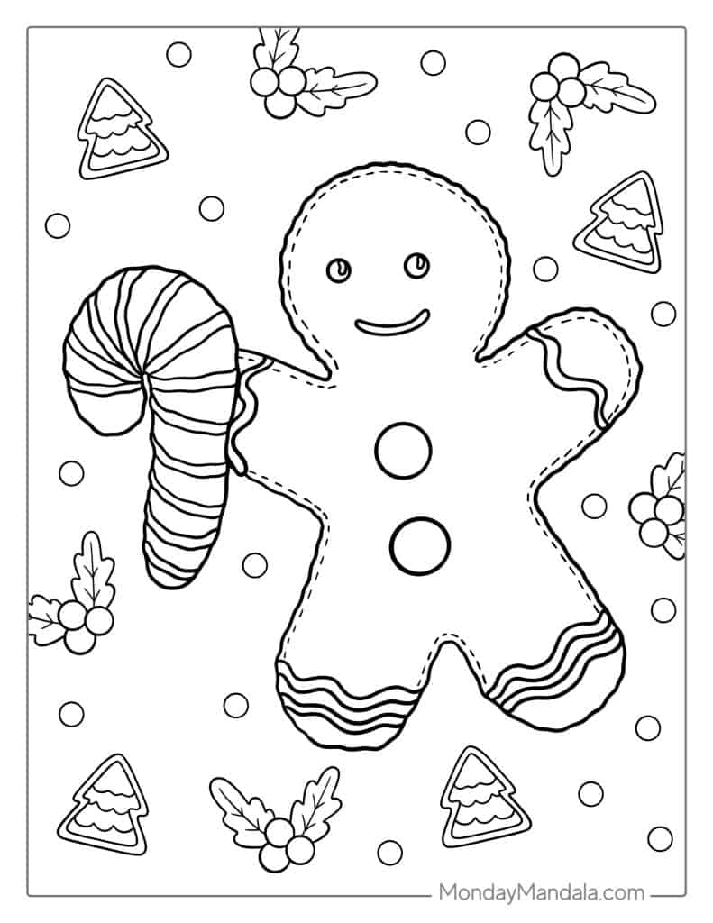 Gingerbread man coloring pages free pdf printables