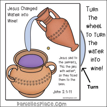 Jesus turns water into wine bible crafts and lesson