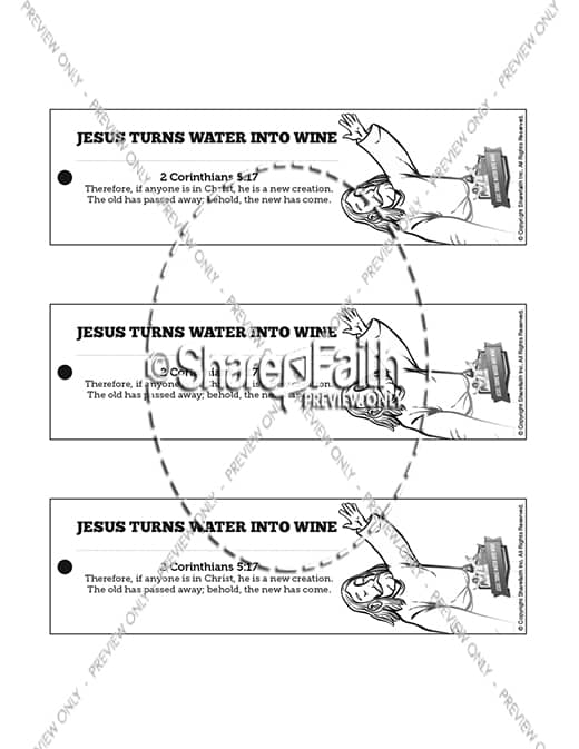 Jesus turns water into wine sunday school coloring pages â