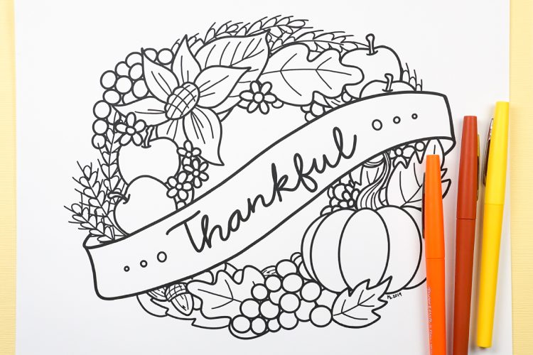 Free thanksgiving coloring pages for adults kids