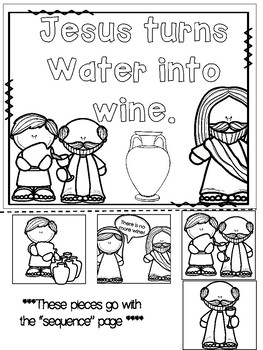 Jesus turns water into wine flip book by recursos arcoiris tpt