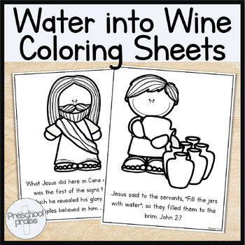 Jesus turns water into wine coloring pages