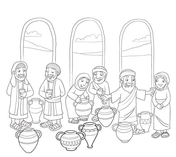 Jesus turns water into wine at a wedding in cana john bible crafts bible coloring pages sunday school crafts