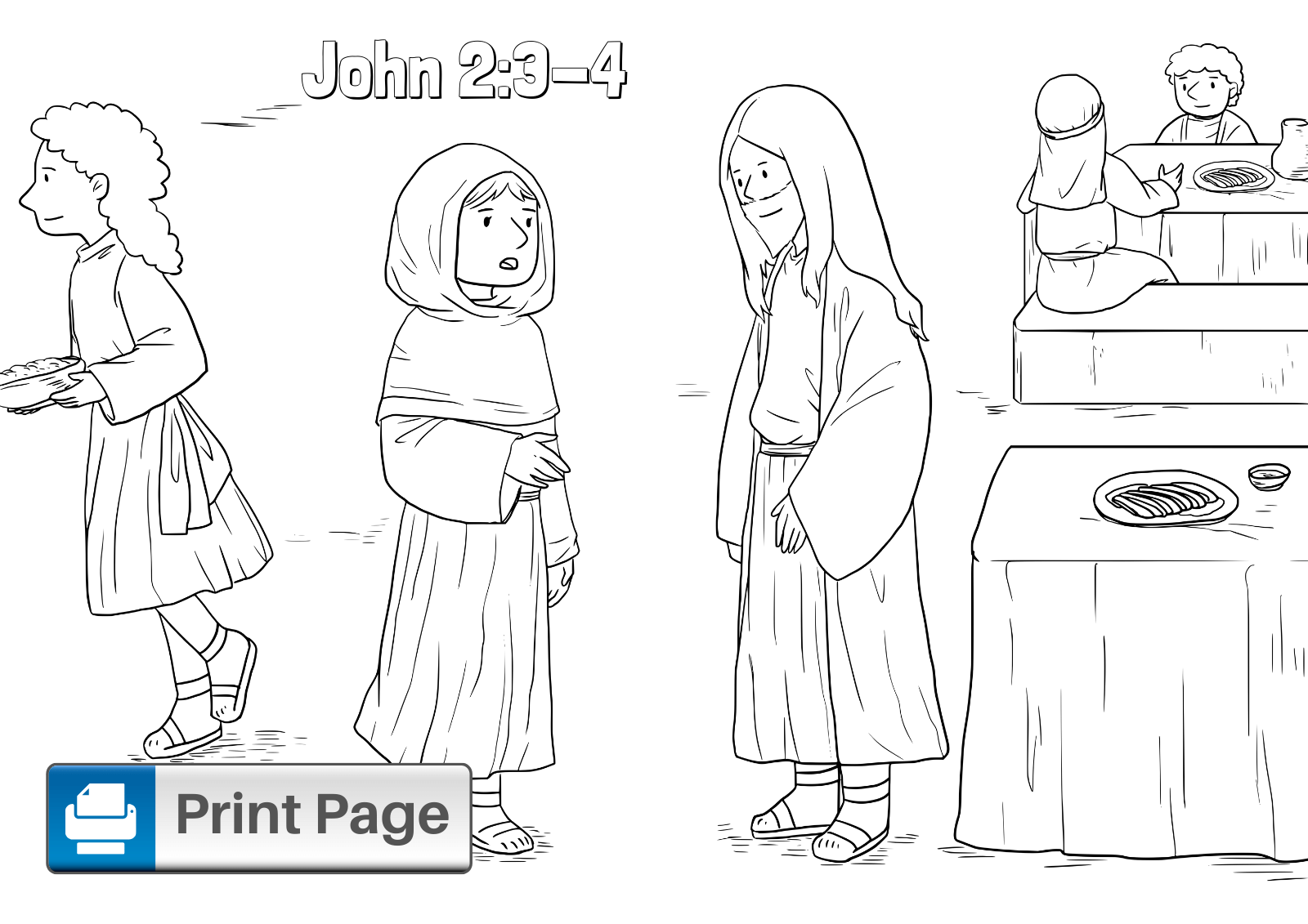 Jesus turns water into wine coloring pages for kids â connectus