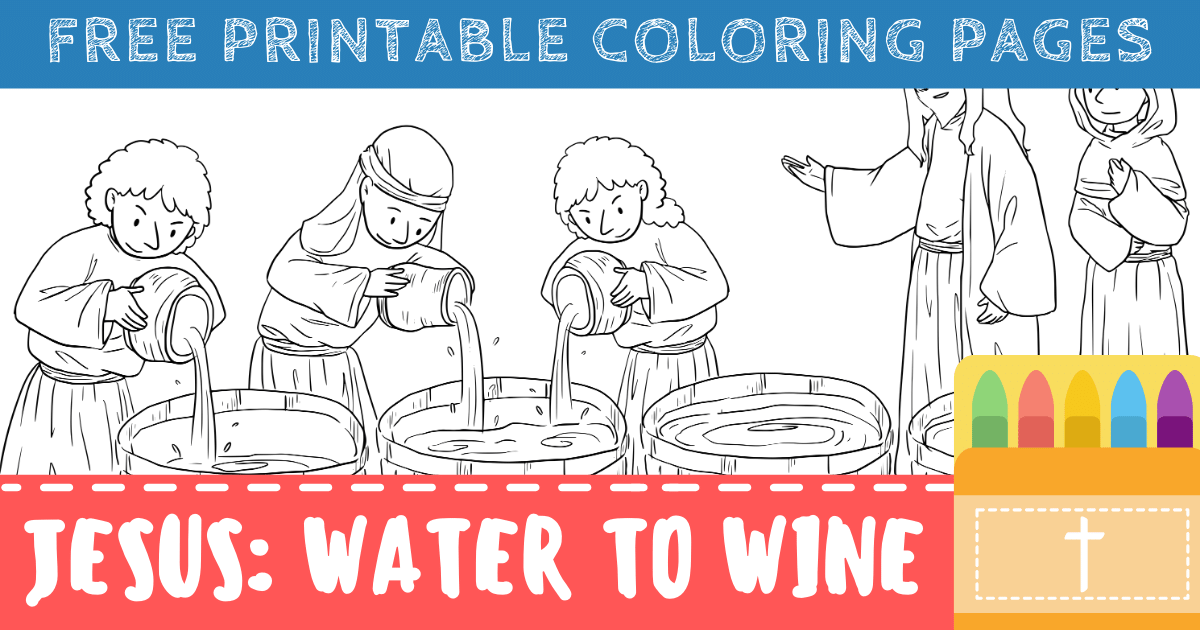 Jesus turns water into wine coloring pages for kids â connectus